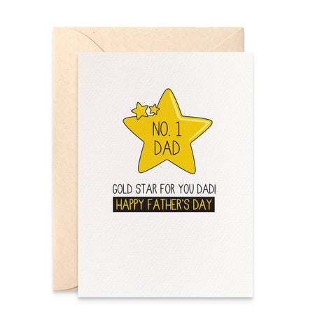 Gold Star Greeting Card by mumandmehandmadedesigns- An Australian Online Stationery and Card Shop