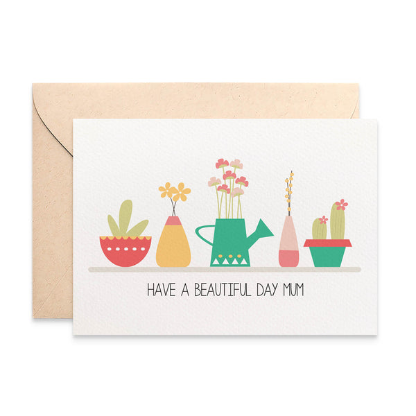 Succulent and Pot Plants Greeting Card by mumandmehandmadedesigns- An Australian Online Stationery and Card Shop