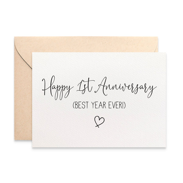 Happy 1st Anniversary Greeting Card by mumandmehandmadedesigns- An Australian Online Stationery and Card Shop