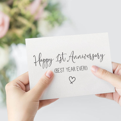 Happy 1st Anniversary Greeting Card by mumandmehandmadedesigns- An Australian Online Stationery and Card Shop