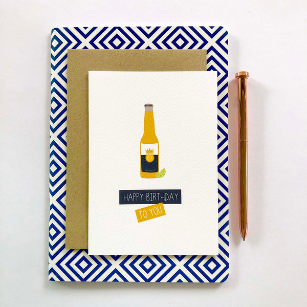 Beer with Lime Greeting Card by mumandmehandmadedesigns- An Australian Online Stationery and Card Shop