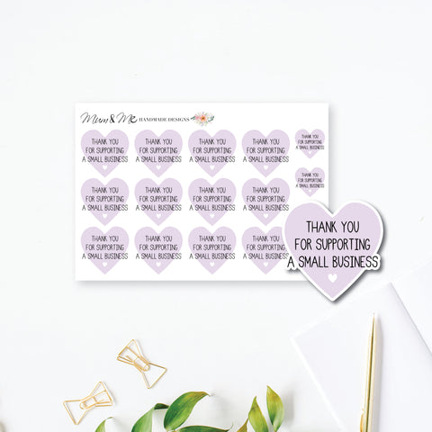 Stickers - Small Business Thank You-Planner Stickers by Mum and Me Handmade Designs - An Australian Online Stationery, Planner Stickers and Card Shop