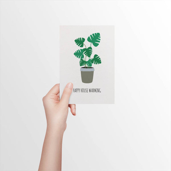 Monstera Plant Greeting Card by mumandmehandmadedesigns- An Australian Online Stationery and Card Shop