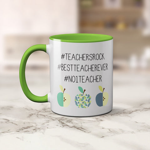 Mug - Teacher Hashtags Green Coffee Mug by mumandmehandmadedesigns- An Australian Online Stationery and Card Shop