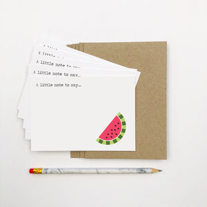 Set of 5 - Watermelon Notecards by mumandmehandmadedesigns- An Australian Online Stationery and Card Shop