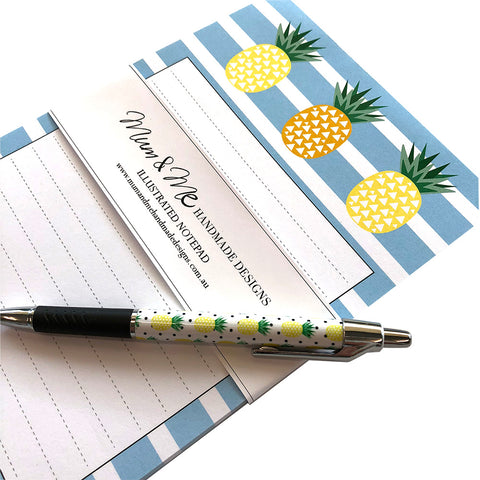 Pineapple Notepad A5 Notepads by mumandmehandmadedesigns- An Australian Online Stationery and Card Shop