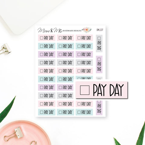 Stickers: Pay Day Checklist