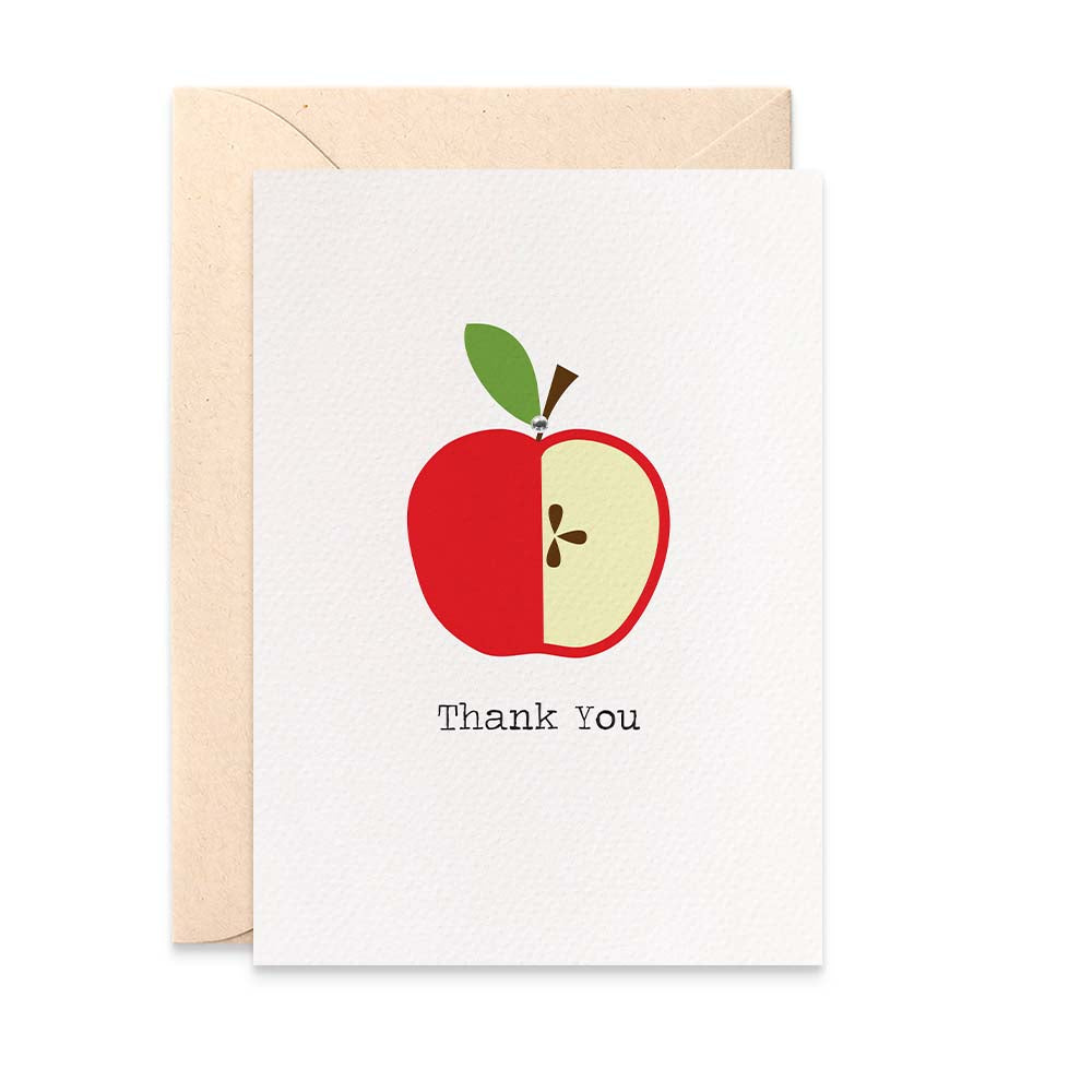 Teacher Red Apple Greeting Card by mumandmehandmadedesigns- An Australian Online Stationery and Card Shop