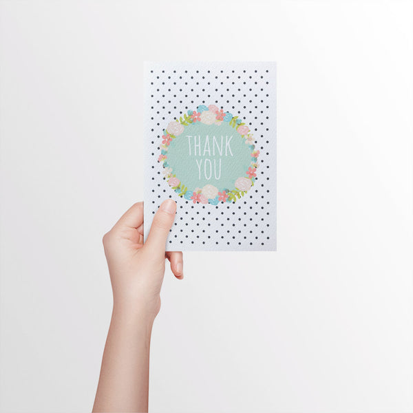 Thank You Wreath Greeting Card by mumandmehandmadedesigns- An Australian Online Stationery and Card Shop