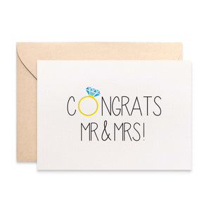 Congrats Mr and Mrs Greeting Card by mumandmehandmadedesigns- An Australian Online Stationery and Card Shop