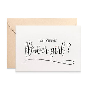 Flower Girl Script Greeting Card by mumandmehandmadedesigns- An Australian Online Stationery and Card Shop