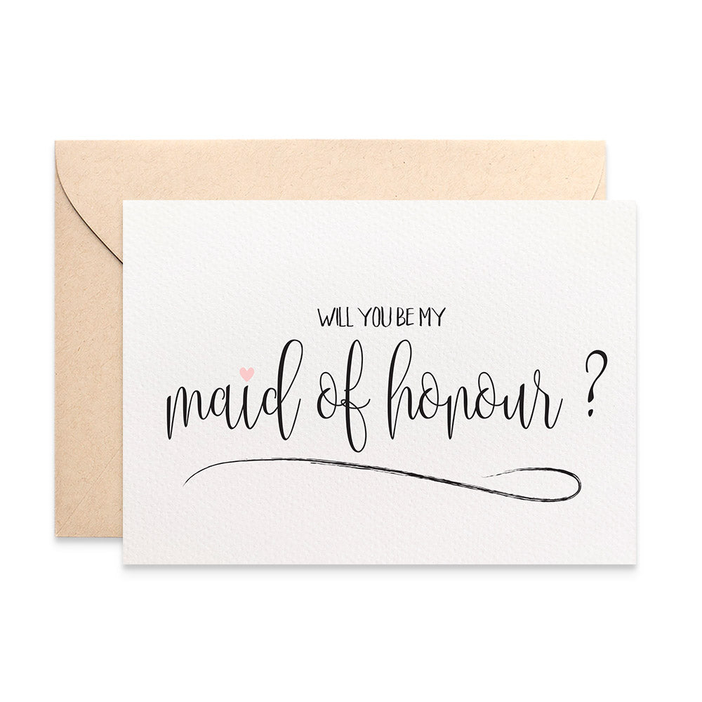 Maid of Honour Script Greeting Card by mumandmehandmadedesigns- An Australian Online Stationery and Card Shop
