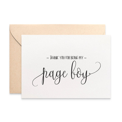 Thank you Page Boy Script Greeting Card by mumandmehandmadedesigns- An Australian Online Stationery and Card Shop