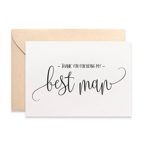 Thank you Best Man Script Greeting Card by mumandmehandmadedesigns- An Australian Online Stationery and Card Shop