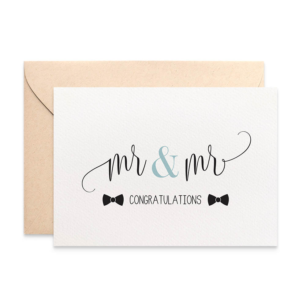 Mr & Mr Bow Ties Greeting Card by mumandmehandmadedesigns- An Australian Online Stationery and Card Shop