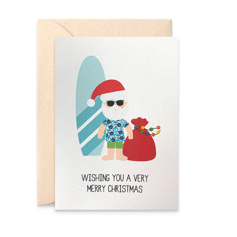 Aussie Santa Greeting Card by mumandmehandmadedesigns- An Australian Online Stationery and Card Shop