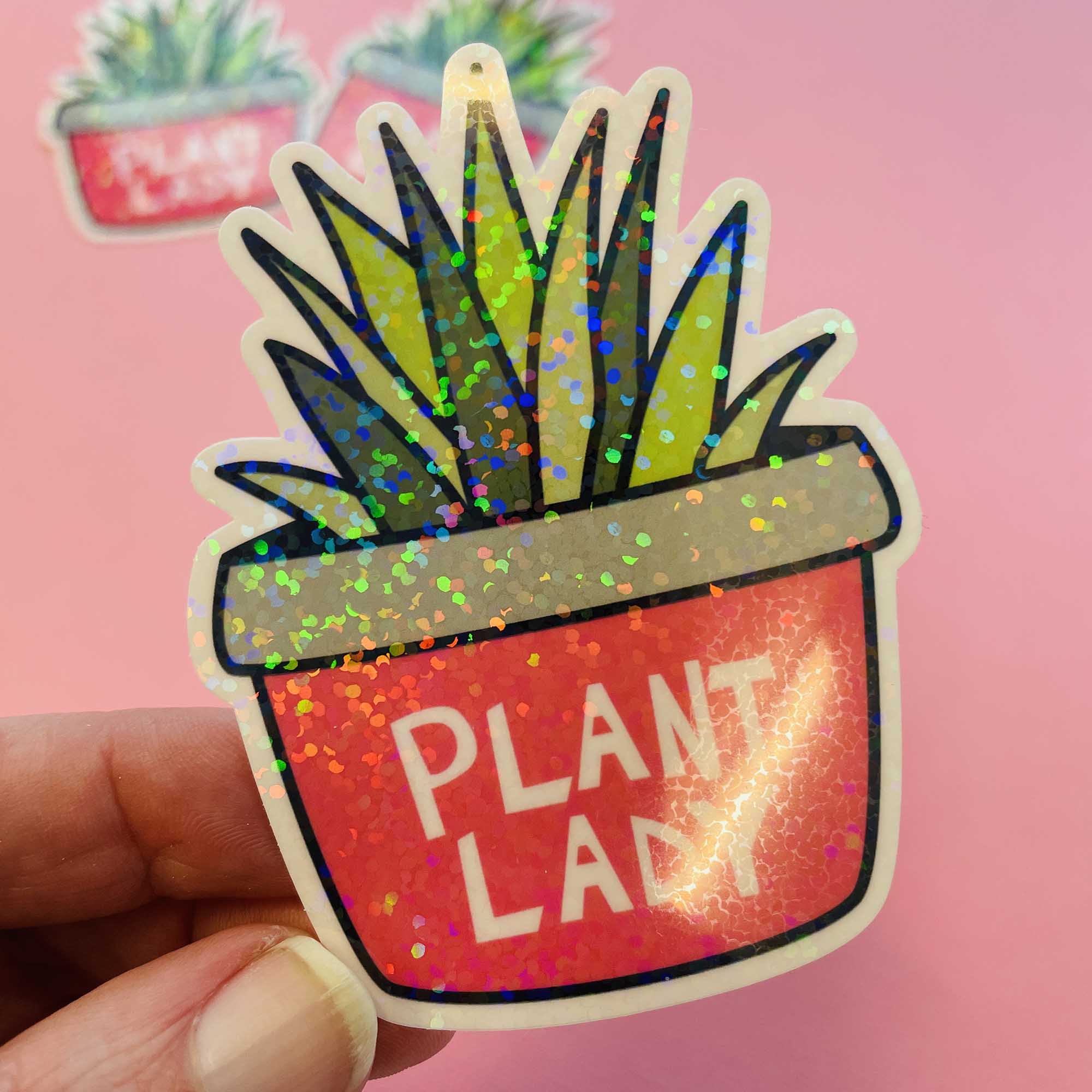 Die Cut Sticker: Holo Plant Lady