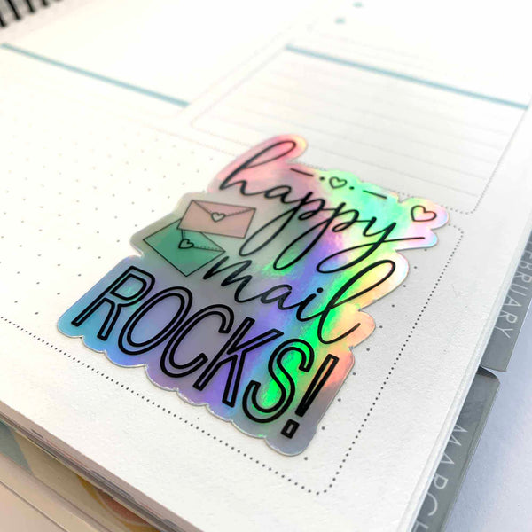 Die Cut Sticker: Holographic Happy Mail